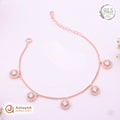 Silver Rosegold Crystal Halo Charm Bracelet