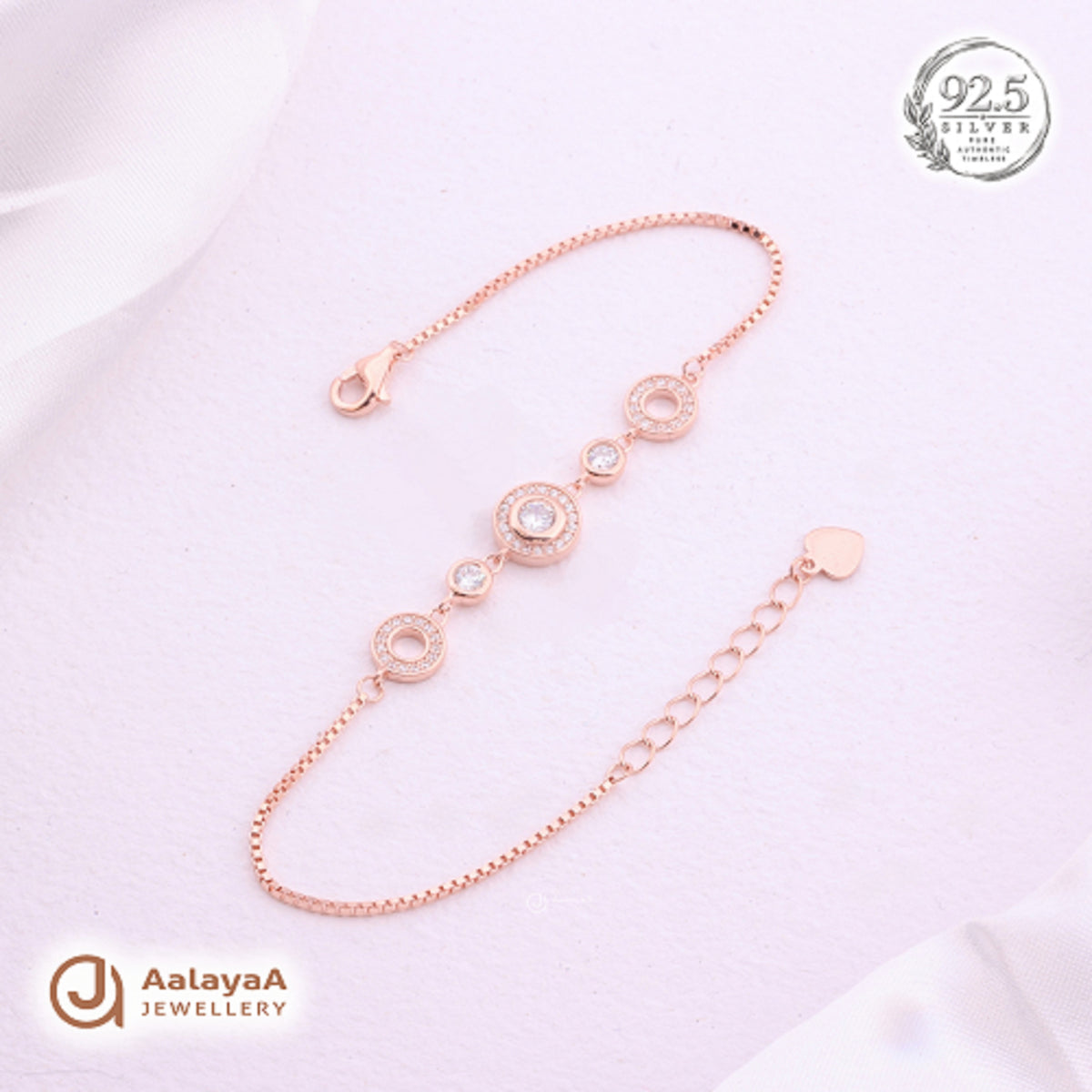 Silver Rosegold Circle Radiance Bracelet