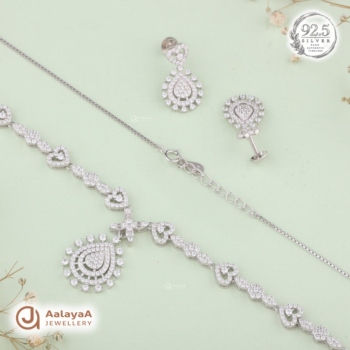 Silver Heartfelt Elegance Necklace Set