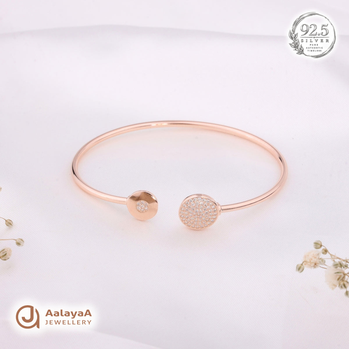 Silver Rosegold Celestial Circle Kada