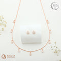 Silver Rosegold Crystal Teardrop Charm Necklace Set