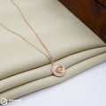 Silver Rosegold Round Shaped Rose Chain Pendant
