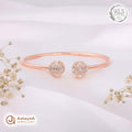 Silver Rosegold Art Deco Halo Kada