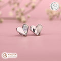 Silver Geometric Heart Earring
