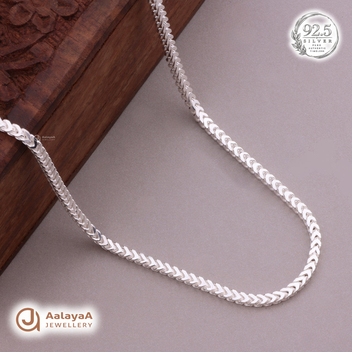 Arrow Edge Silver Men's Chain