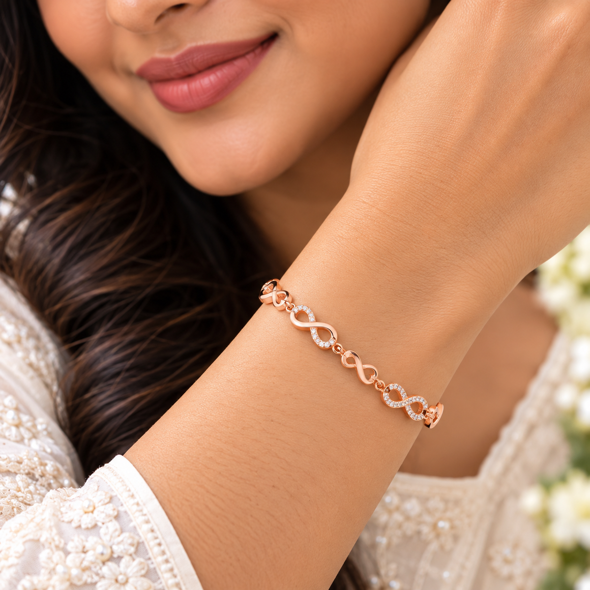 Silver Rosegold Infinity Harmony Bracelet