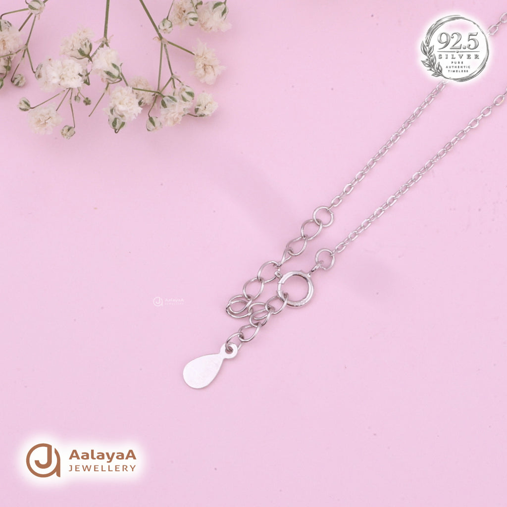 Silver Pastel Floral Wreath Chain Pendant