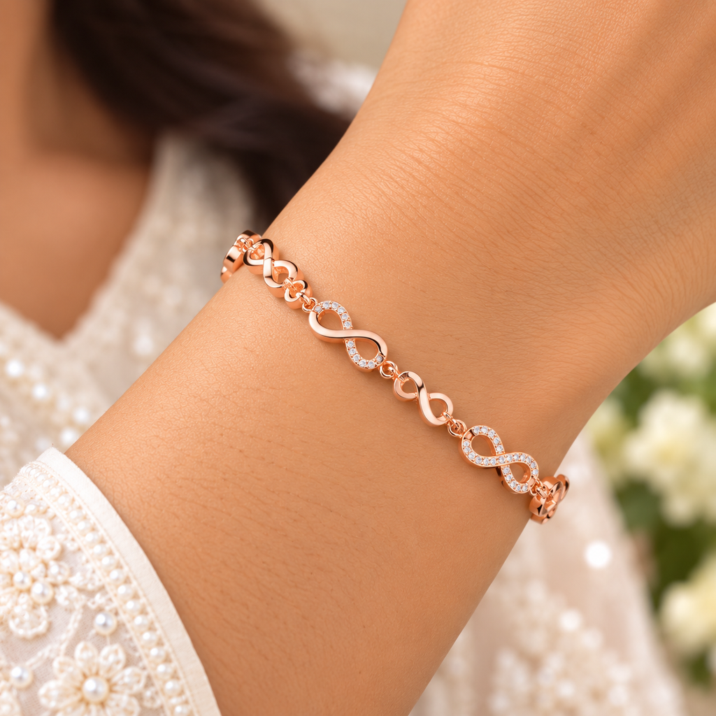 Silver Rosegold Infinity Harmony Bracelet