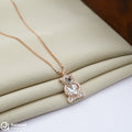 Silver Rosegold White Teddy Bear Chain Pendant