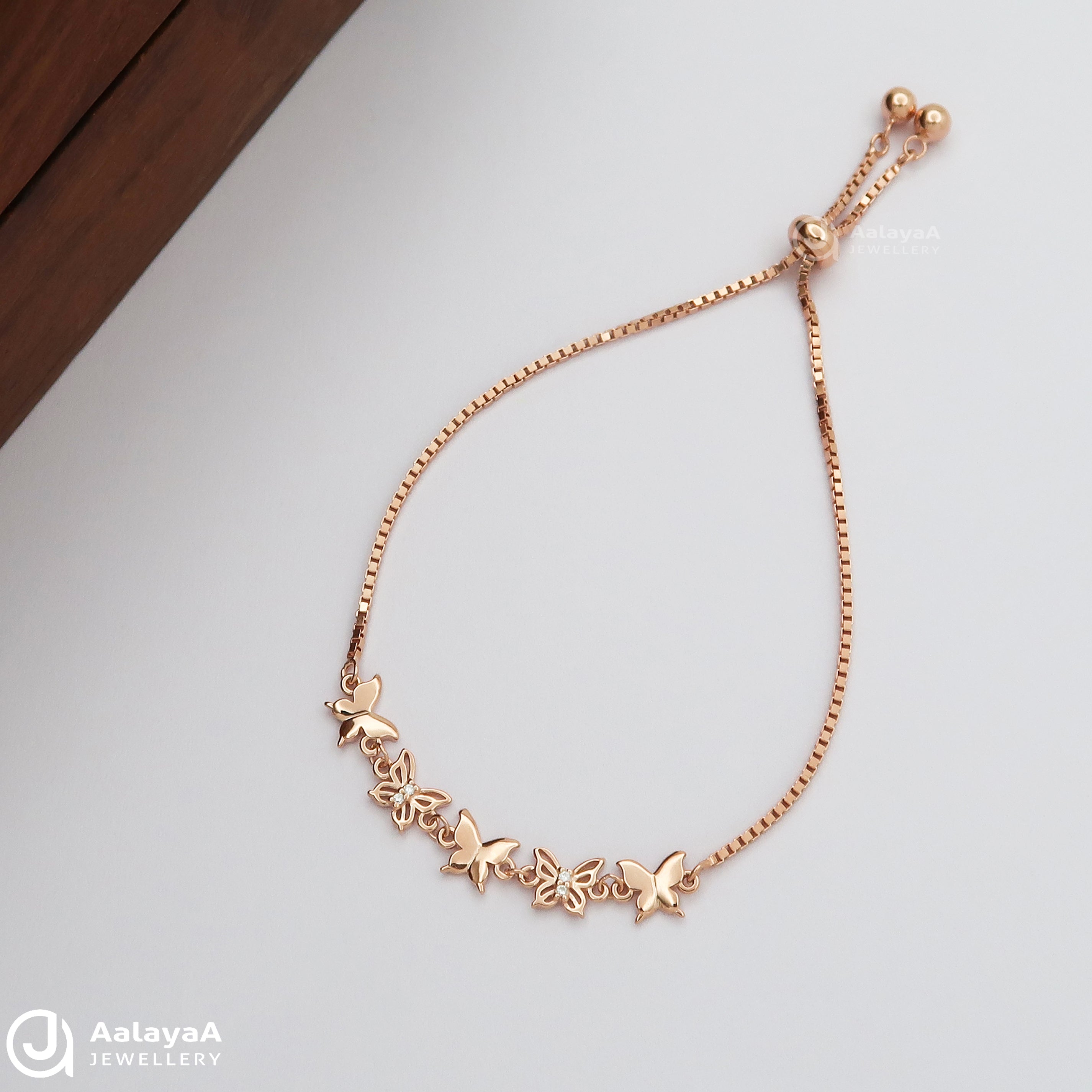 Adjustable Silver Rosegold Butterflys Bracelets