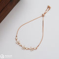Adjustable Silver Rosegold Floral Round Stone Bracelets