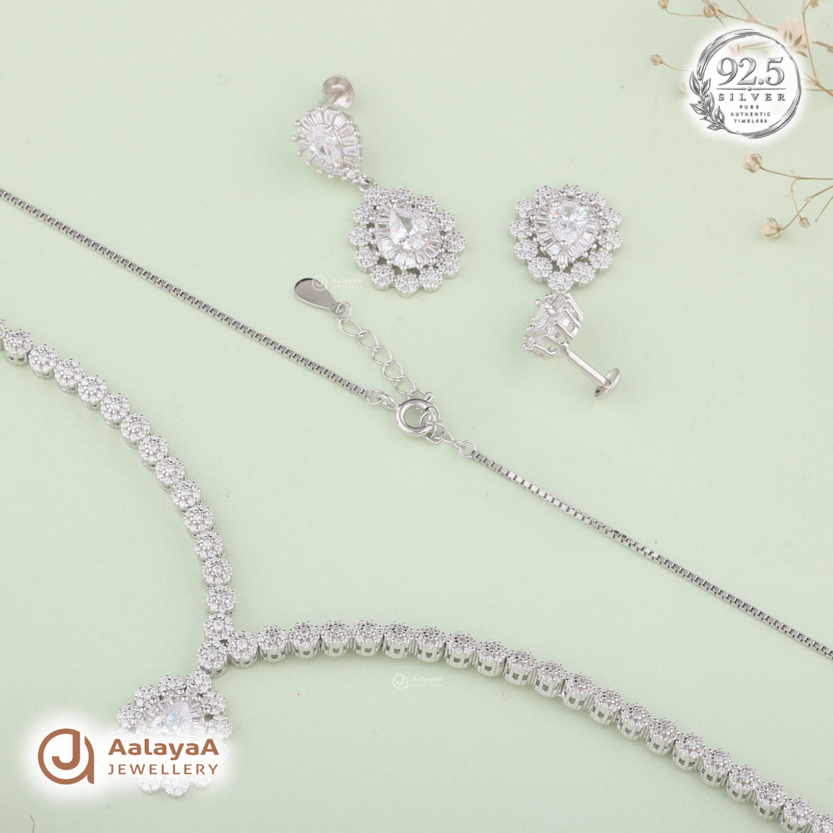Silver Celestial Radiance Necklace Set