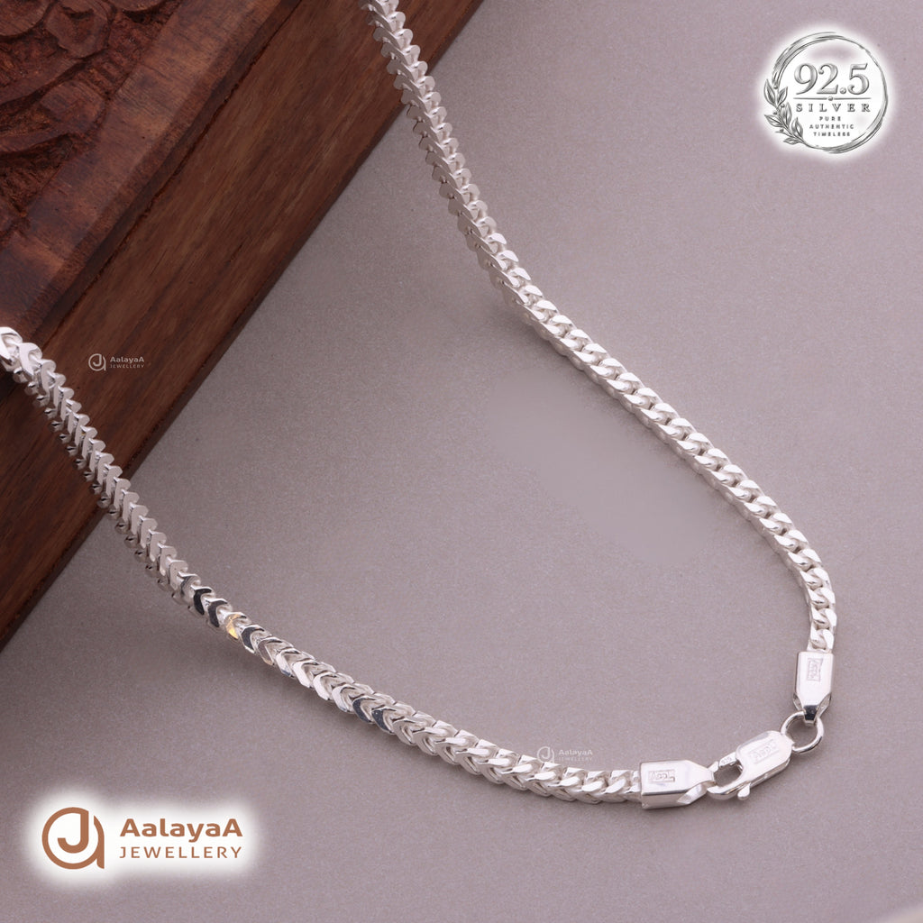 Arrow Edge Silver Men's Chain