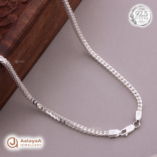 Arrow Edge Silver Men's Chain