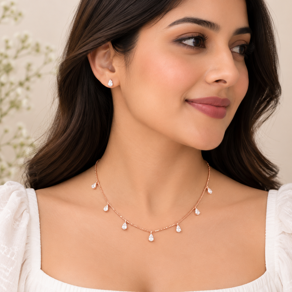 Serene Teardrop Necklace Set