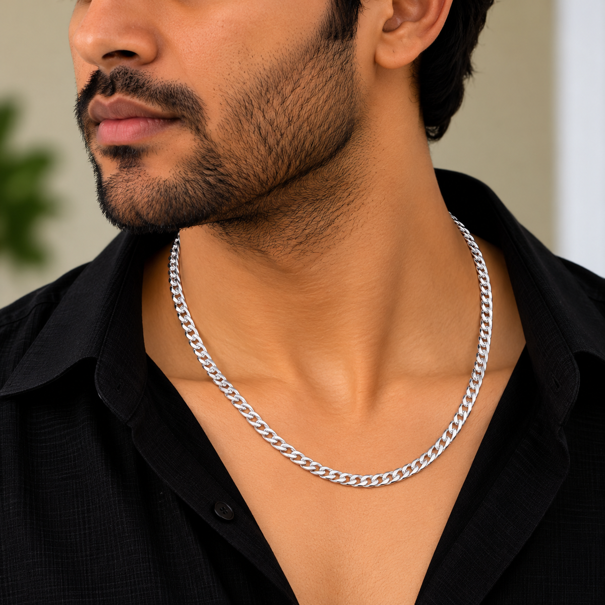 Glacier Cuban Silver Men's Chain