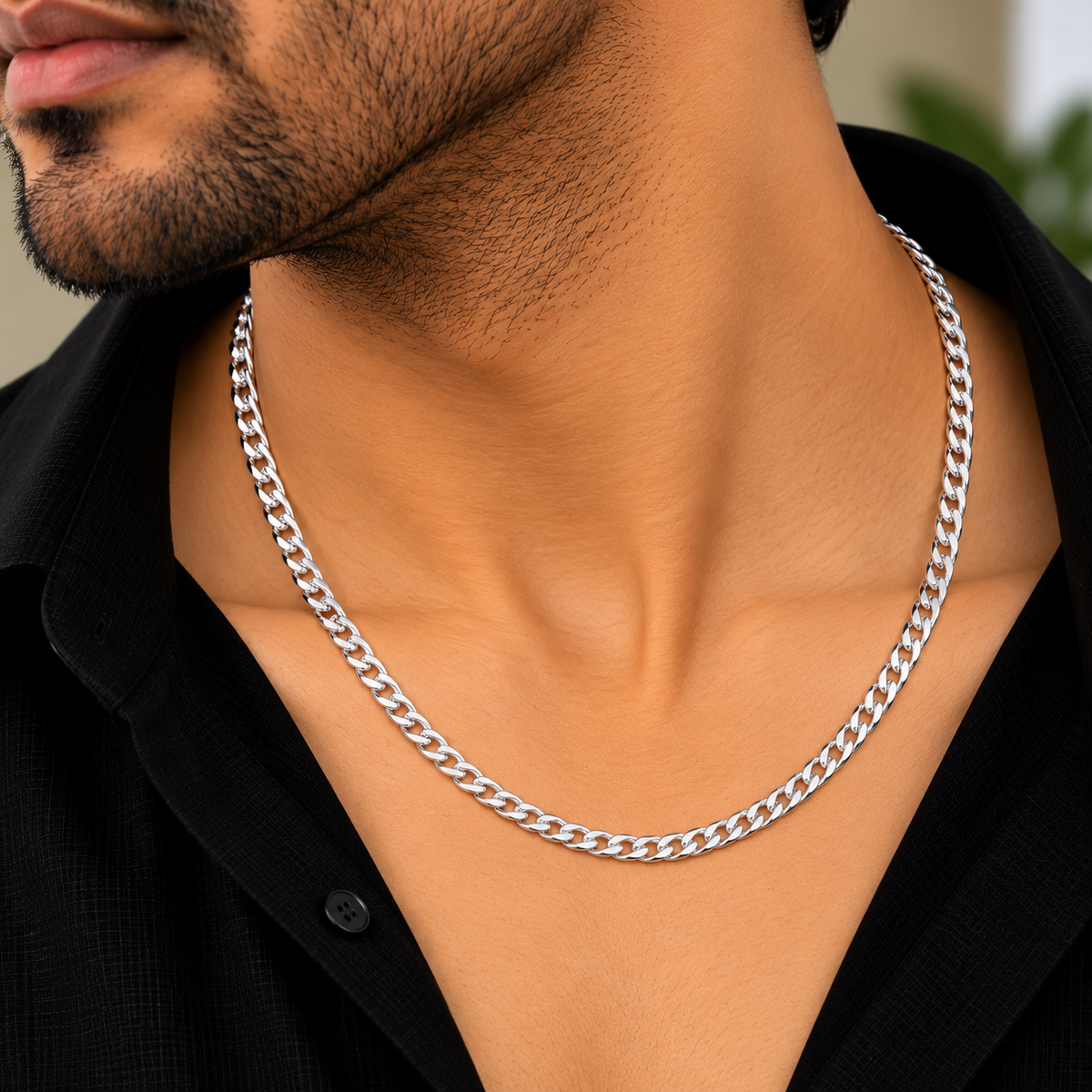 Glacier Cuban Silver Men's Chain