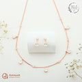 Silver Rosegold Dewdrop Sparkle Necklace Set