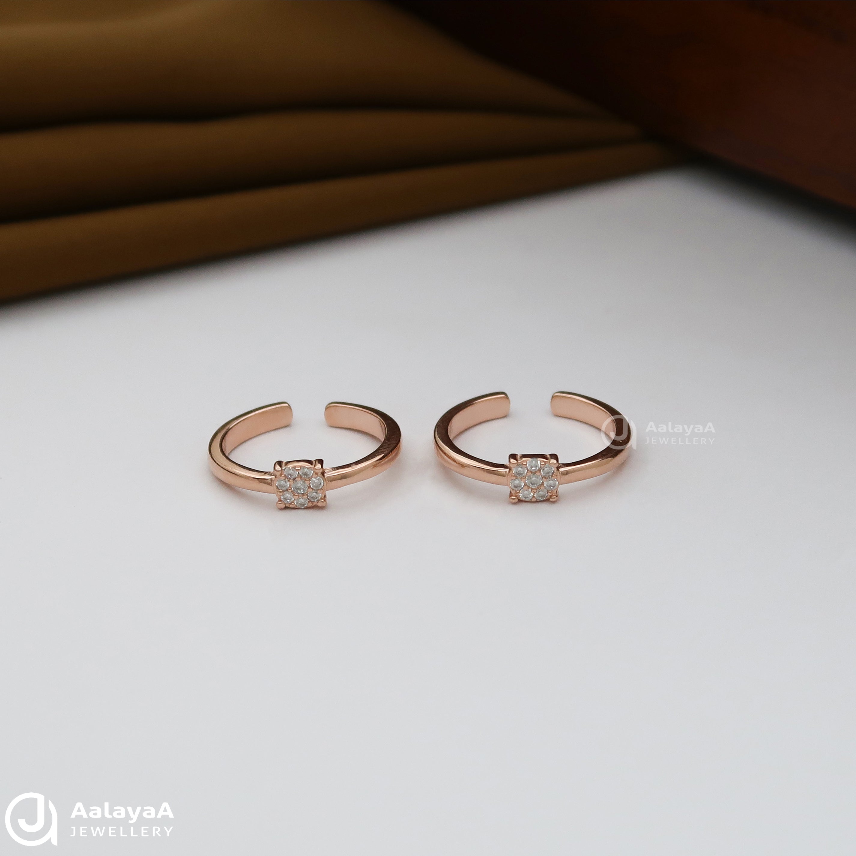 Silver Rose Gold Little Bud Toe Ring