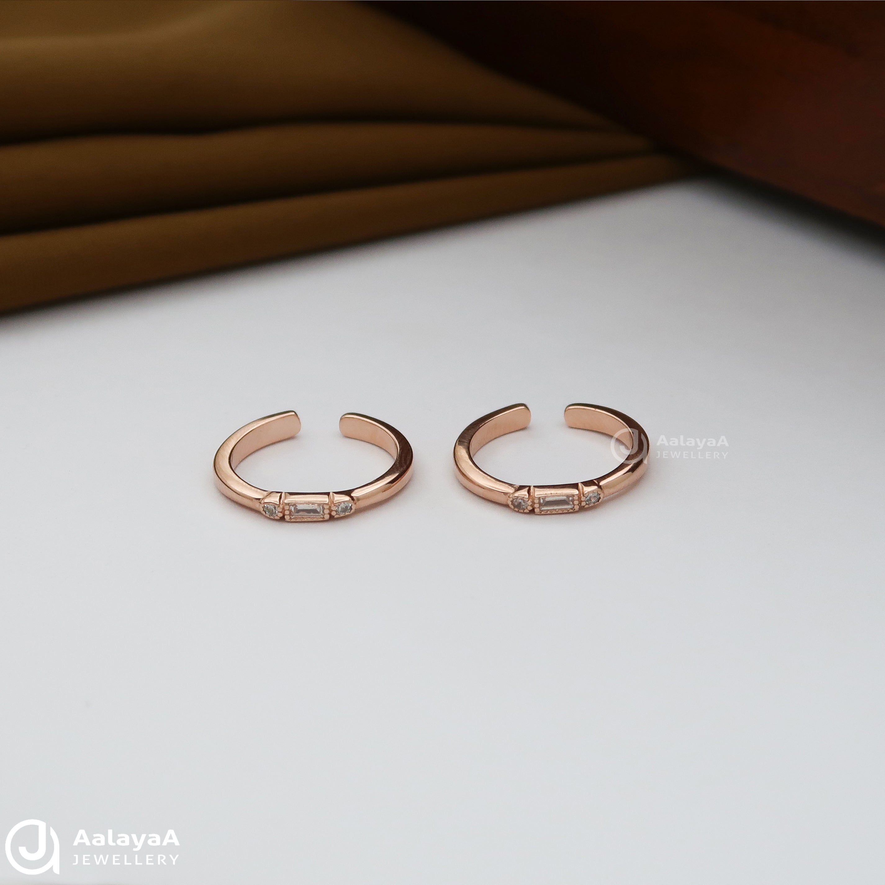Silver Rose Gold Simple Plain Toe Ring