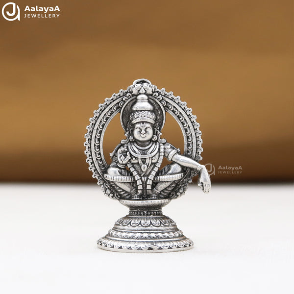 Silver Antique Ayyappa Idol 2D