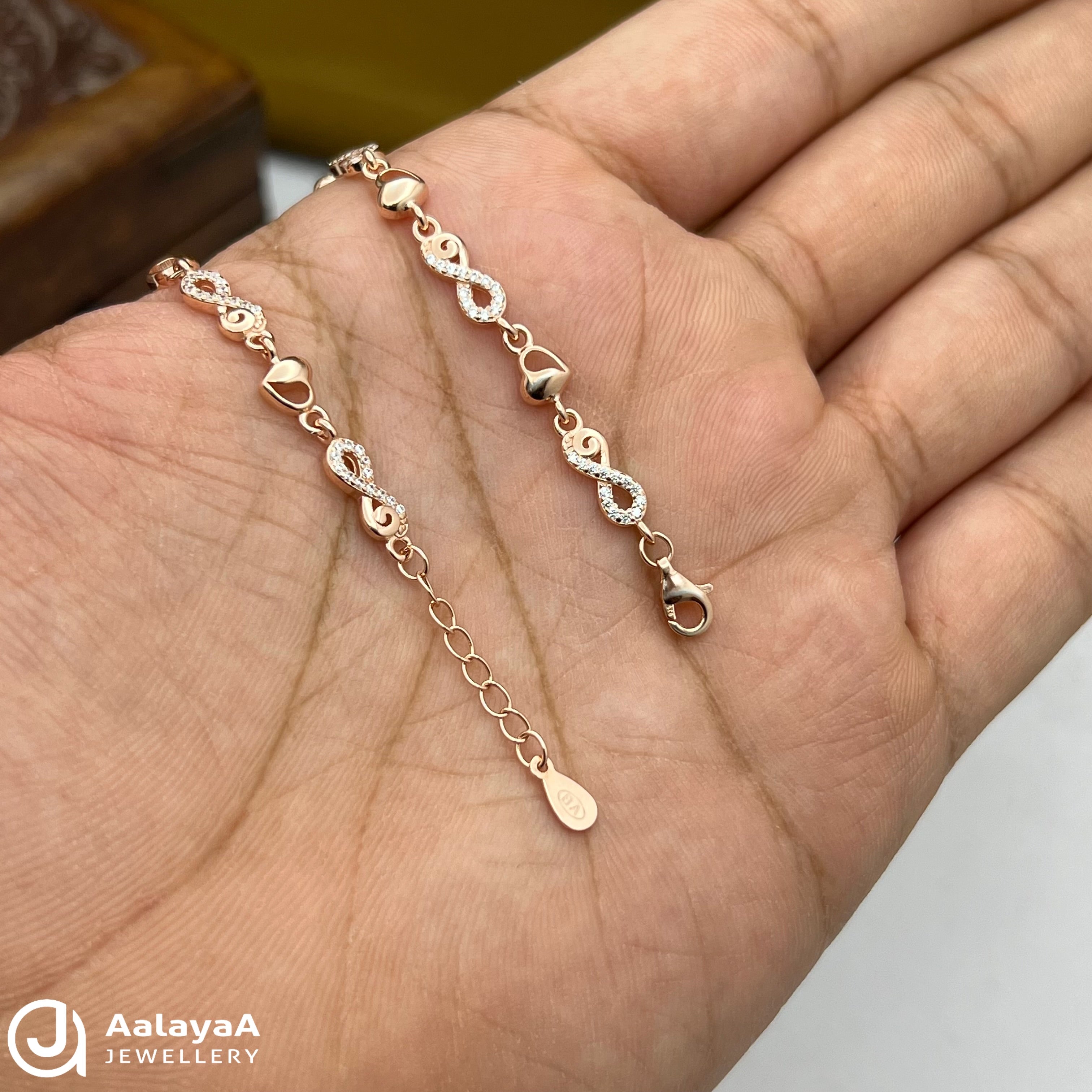 Silvere Rosegold Star and Infinity Bracelet