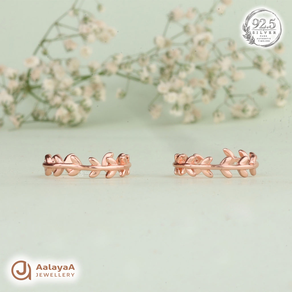 Silver RoseGold Delicate Vine Toe Ring