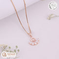 Silver RoseGold Crystal Fan Chain Pendant