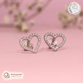 Silver Crystal Heart Earring