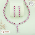 Silver Ruby Royale Necklace Set