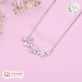 Silver Pearl Bow Blossom Chain Pendant