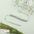Silver Pastel Rainbow Blossom Bracelet