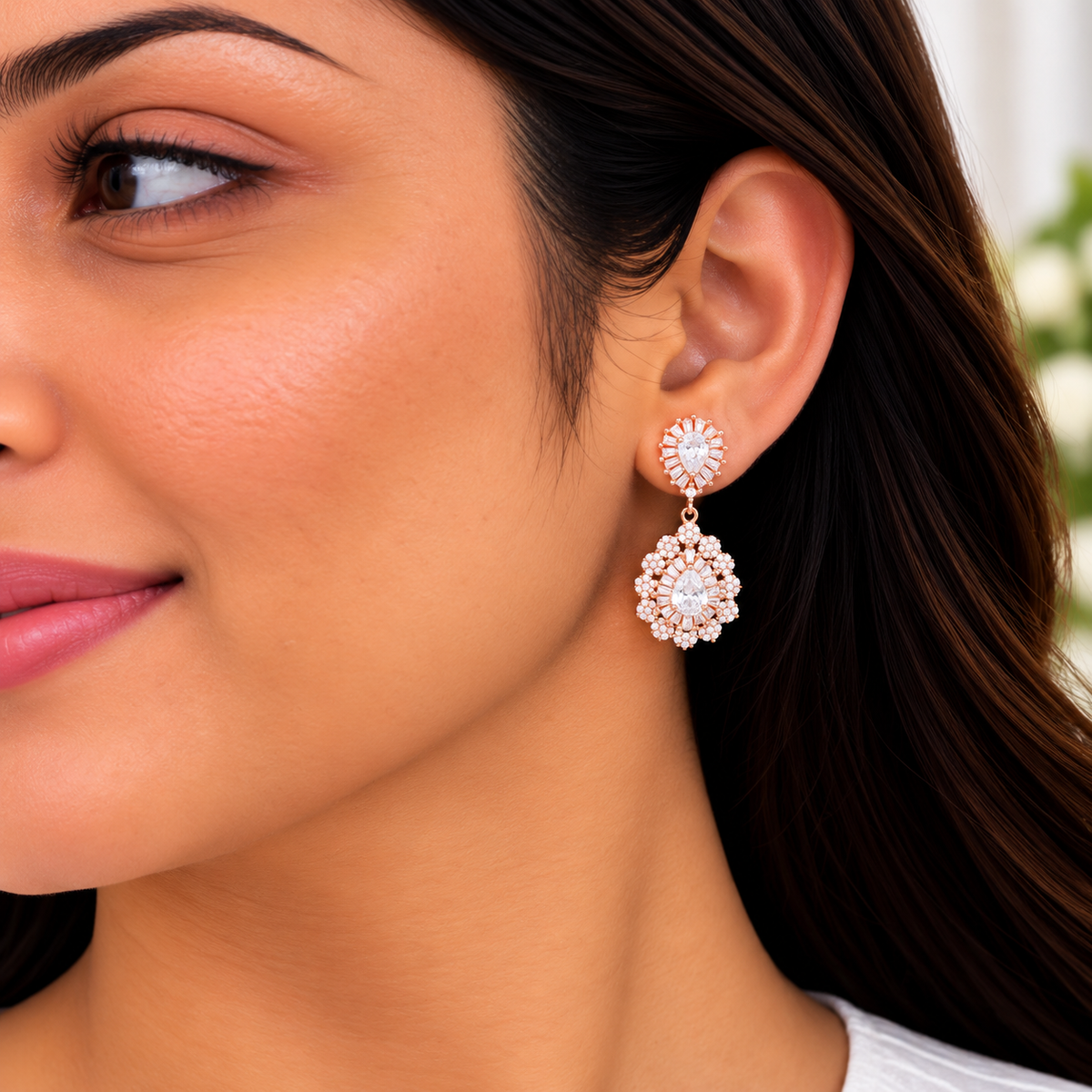 Silver Rose Gold Valentina Radiance Necklace Set
