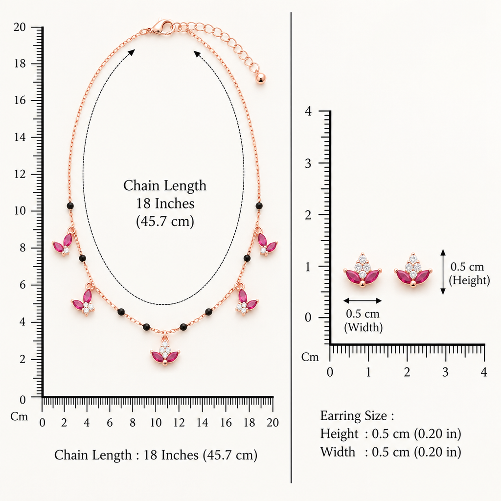 Ruby Petal Mangalsutra Set