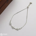 Adjustable Triple Floral Round Stone Silver Bracelets