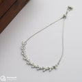 Adjustable White Floral Silver Bracelets