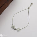 Adjustable Stylish Floral Silver Bracelets