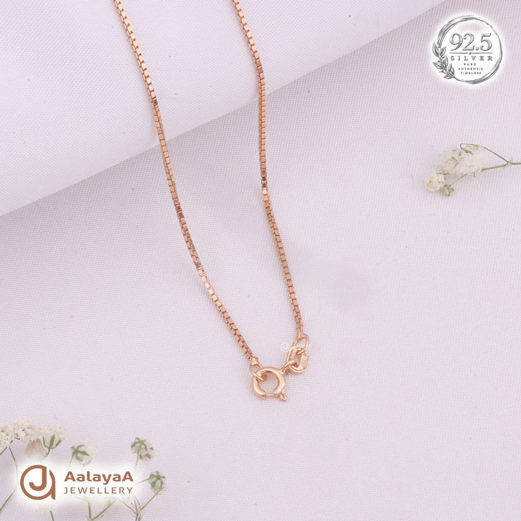 Silver RoseGold Crystal Fan Chain Pendant