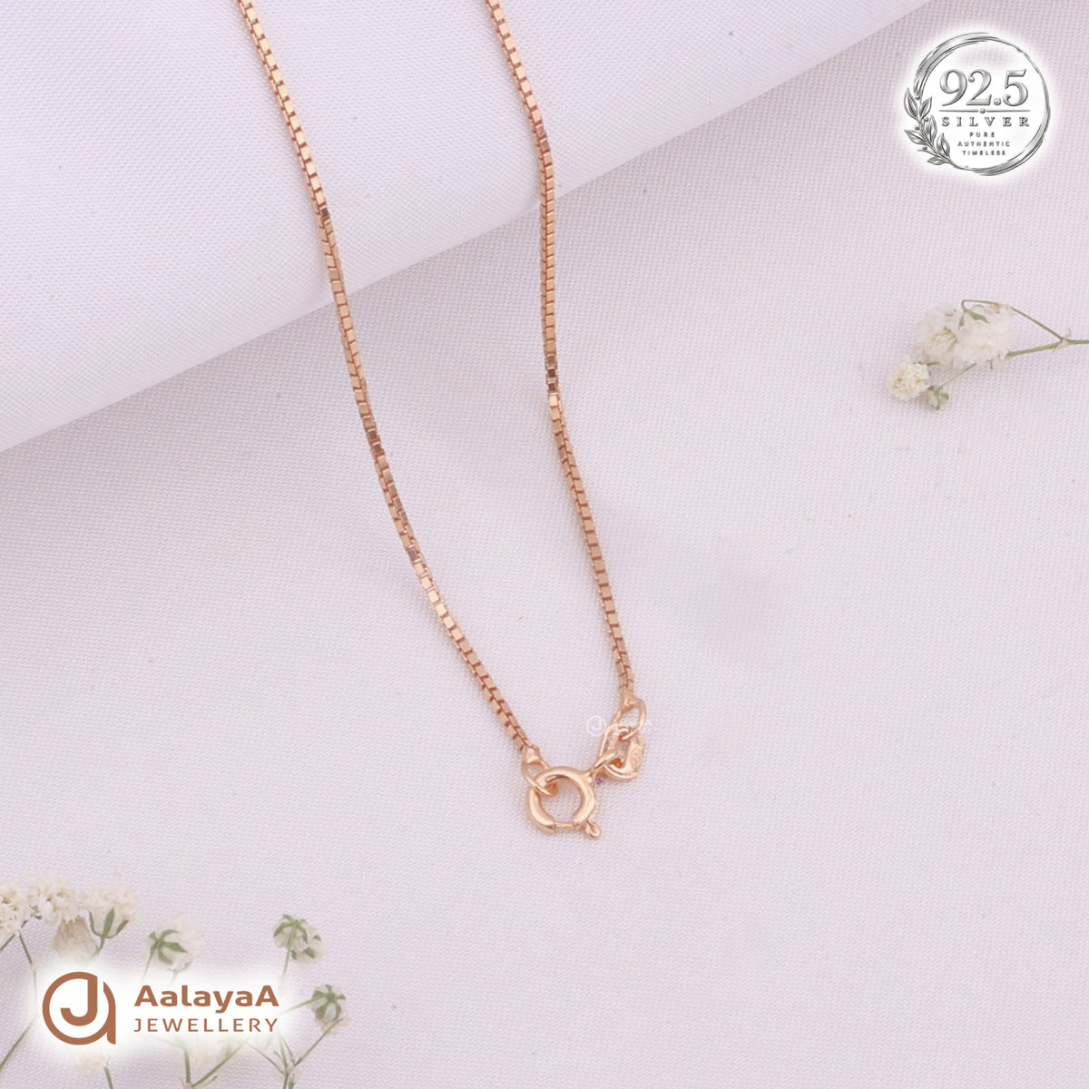 Silver RoseGold Crystal Fan Chain Pendant