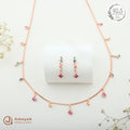 Silver Rosegold Rainbow Charm Necklace Set