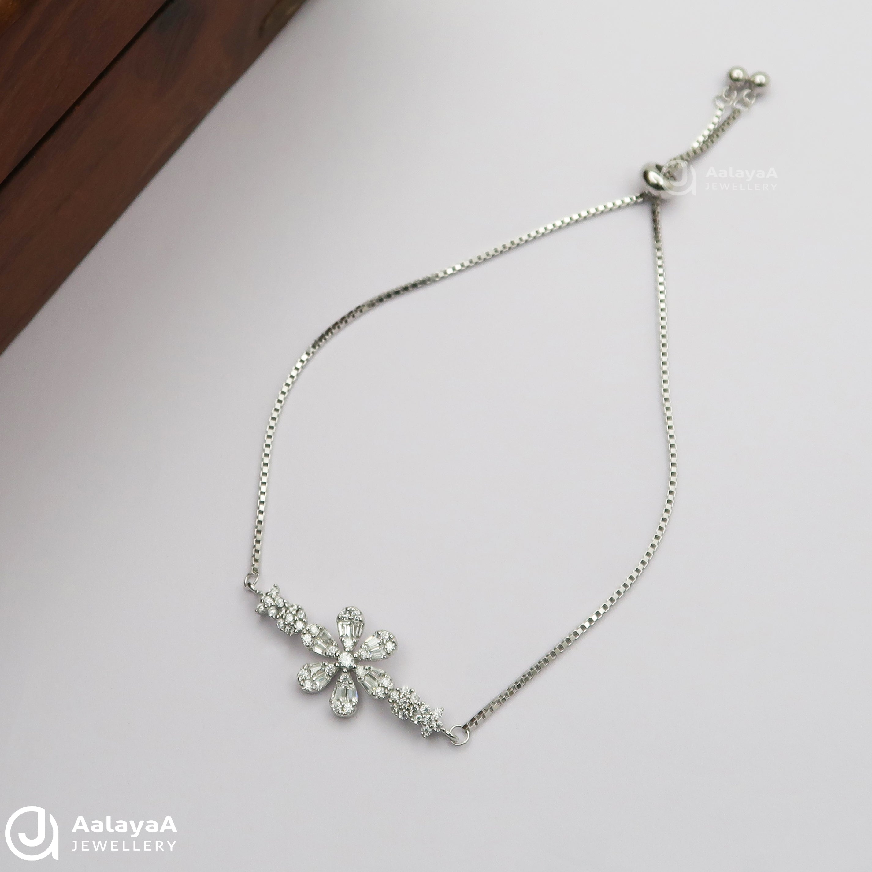 Adjustable Sunflower Silver Bracelets