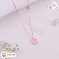Silver RoseGold Pink Halo Chain Pendant