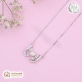 Silver Pearl Crystal Butterfly Chain Pendant