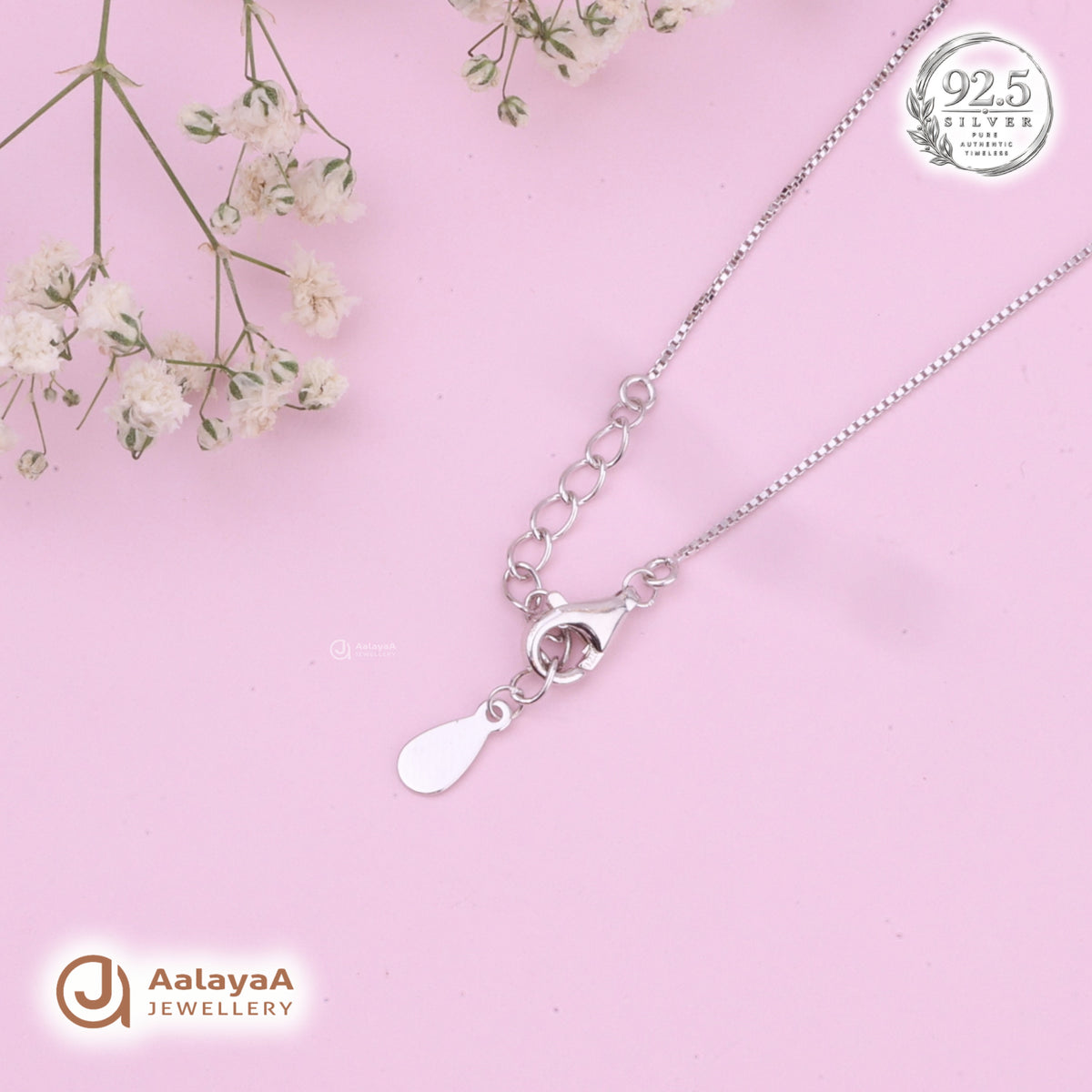 Silver Pearl Crystal Butterfly Chain Pendant