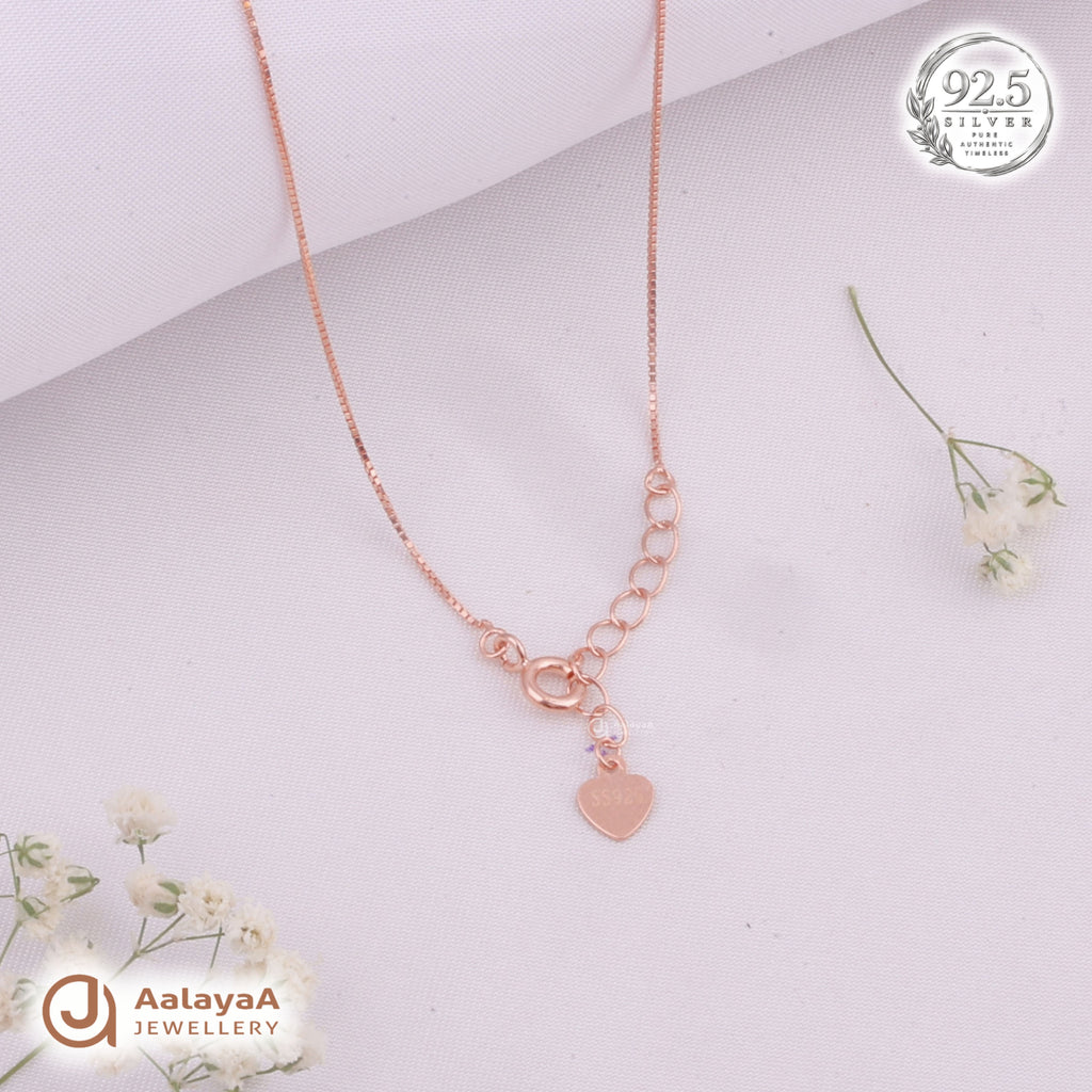 Silver RoseGold Pink Halo Chain Pendant