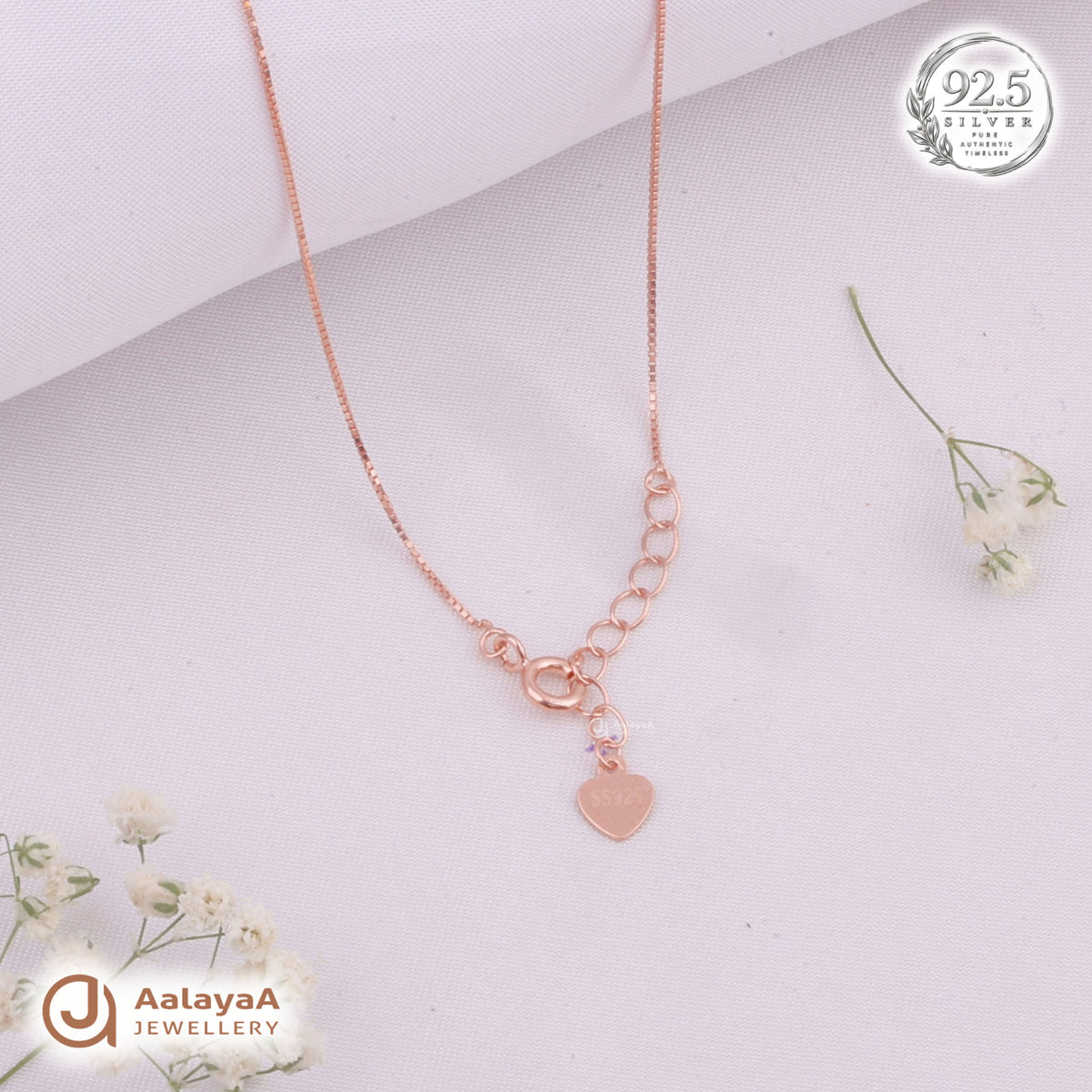 Silver RoseGold Pink Halo Chain Pendant