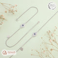 Silver Sapphire Evil Eye Anklet