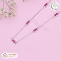 Silver Ruby Baguette Station Chain