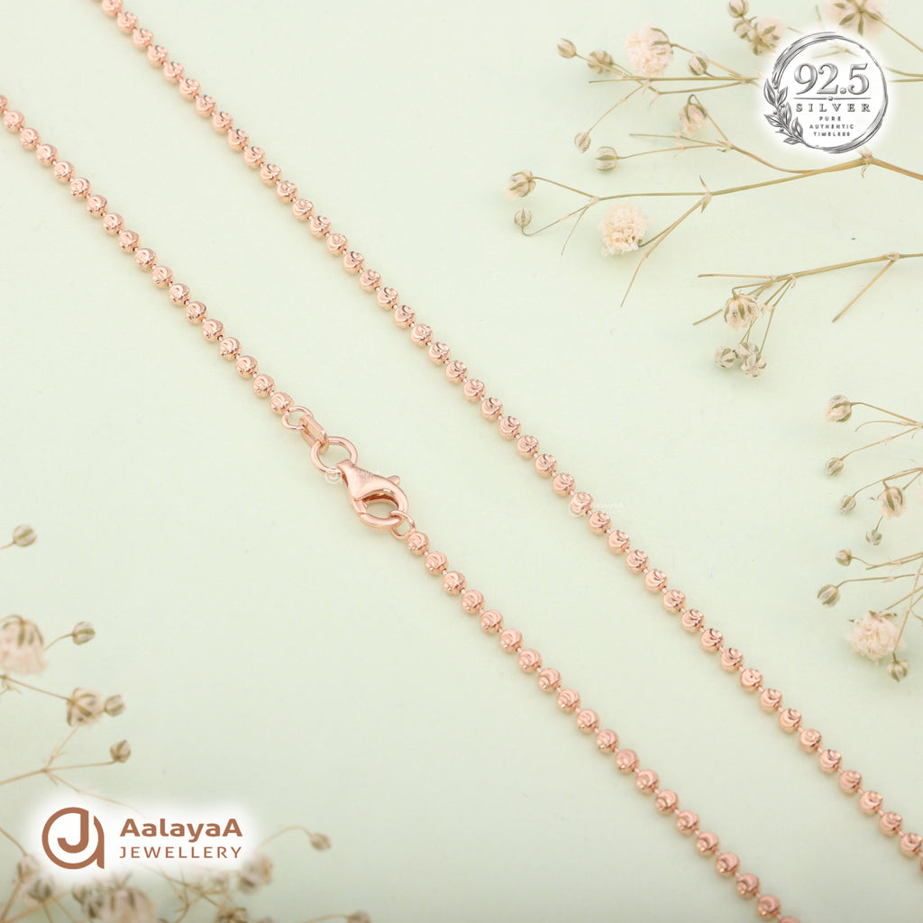 Silver Rosegold Spiral Round Bead Chain