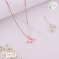 Silver RoseGold Angel Heart Chain Pendant